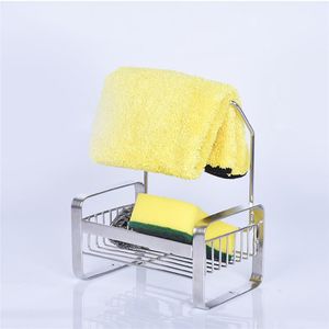 Organisation Sponge Caddy Cleaning Brush Soap Drain Stand Kitchen Rostfritt stål Organiser Rack Hållare Sänk hängande korgbänkställ