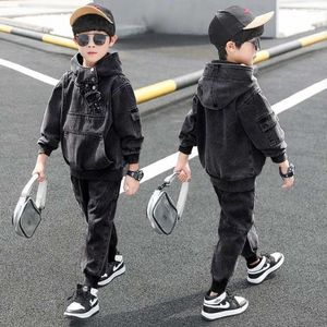 Clothing Sets Yrs Baby Boy Clothes 3T-12 Quality Boys Cowboy Suits Casual Tracksuit Spring Autumn Tops And Pant 2Pcs Kids Cool Hooded