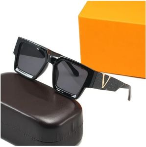 Occhiali da sole firmati da uomo Occhiali da sole con lenti a fiore con scatola con lettera di moda UV 400 Cornice quadrata Lunette alla moda per donne per vacanze e viaggi