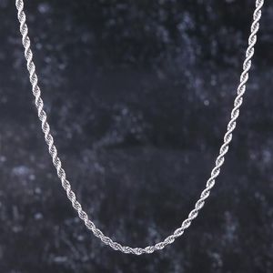 Catene Collana a catena in oro bianco ed corda veneziana di Singapore per uomini e donne 3mm Gioielli Hip Hop CultureChains286K