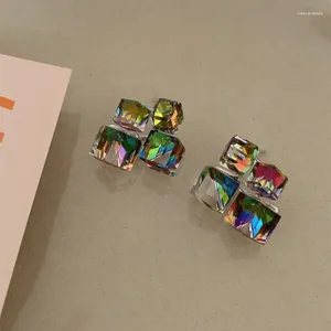 Dangle Earrings 2023絶妙な光沢のあるマルチカラークリスタルドロップファッション汎用幾何学的高級気質女性ジュエリー