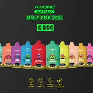 Aivono Aim Freak 13000 Puffs Rechargeable 650mAh 20ml E Juice Vape Bar Electronic Cigarette Mesh Coil Puff E-Cigarettes 5% ni