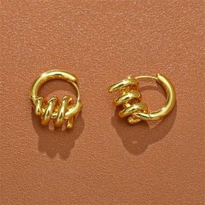 French Niche Design Stud Temperament Spring Spiral Knot Earrings Advanced Indifference Ins Fashion All-Match Gift Jewelry Accessor327g