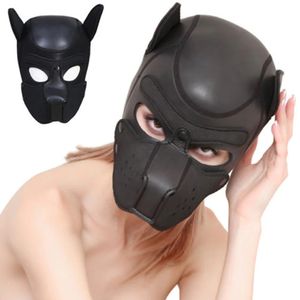 Cockrings Fetish Sexy Dog Mask BDSM Bondage Puppy Play Hoods Slave Rubber Pup Adult Games Restraint Flirting Toys For Men Women Couples 231130