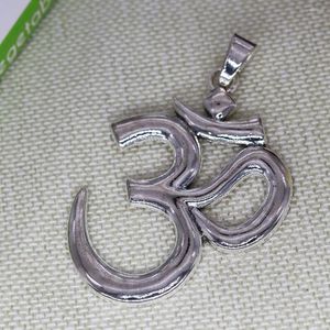 Charms 2pcs Large Om Yoga Symbol Antique Silver Plated Bulk Pendant For Jewelry Making Supplies Wholesale 75x56mm