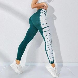 Leggings da donna Moda Fitness Senza cuciture Elastico in vita Hip Lift Vita alta Tie Dye Pantaloni da yoga stretti Sexy Casual Sport 30159