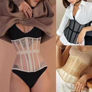 Cintos mulheres sexy transpare-through malha subsetbust coreset top cusscross crago-up bandagem bustier empobre cintil cistão cincher bodyshipshipbelts