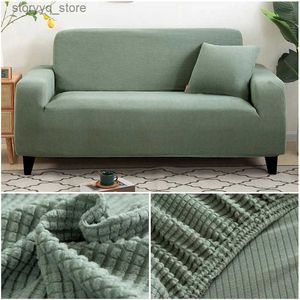 Capas de cadeira Capas de sofá de lã polar para sala de estar capa de poltrona xadrez em forma de L sofás de canto capa de sofá para casa 1/2/3/4 assento Q231130