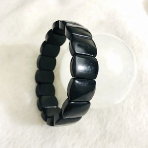 Kedja grossist 1 st 100% Natural Ryssland Shungite armband läkande ädelsten smycken armband rik på fullerenes 231130