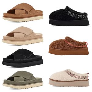 2024 Designer Goldenstar Chinelos Boston Clogs Golden Star Beach Sandália Cross Slides Mulheres Homens Tazz Tasman Mostarda Semente Castanha Plataforma de Inverno Sandálias Pantoufle