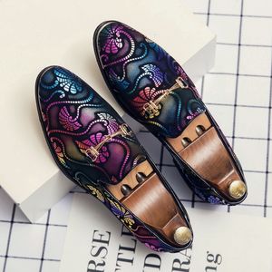 SURET Buty Spring Business Men Gold Blue Adult Feoear Slip on Man Party Formal plus size swobodne dla męskich zapatos 231129