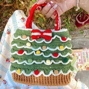 Evening Bags Handmade Crocheted Christmas Handbag Mobile Phone Bag Storage Beautiful And Lovely Paper Towel Wallet