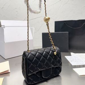 Channel Golden Ball Globe Square Fat Shoulder Bags Totes Handbag Gold Ball Cross Body Bags Leather fashion designer bag top luxury design chain purse