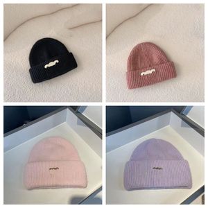 Gorro quente para homens e mulheres gorro de lã quente bonés de inverno unissex moda malha com punho