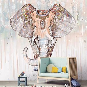 Tapety Bacal 3D Tapeta Elephant Mural TV TEL TELE