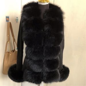 Wełniane mieszanki wełny zimowej płaszcza futra damska alpaki alpaki z profilem futra Fur Port Fur Płot futra 3 231108