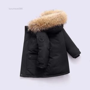 2023 Winter Designer Kids Coat Down Jacket for Boys Real Raccoon Fur Thick Warm Baby Outerwear Coats 2-12 Girls Jackets Years Kid