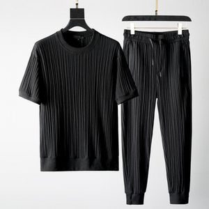 Mens Tracksuits 1 Set Stylish Men Outfit Thin Beach Outfit Pocket Washable Pleats Male Outfit Stretchy 230428