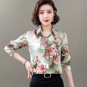 Women's Blouses Shirts Spring Summer New Arrival Women Floral Printed on Blouse Long Sleeve Casual Shirt Style Tops Blusas Femmeyolq