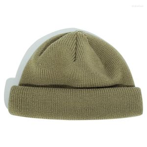 Berets Men Knitted Hat Winter Outdoor Ski Sports Warm Cap Islamic Women Hiking Casual Retro Plain Soft