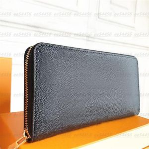 Top quality Single zipper WALLET the most way to carry around money cards and coins men leather purse card holder long busine3238