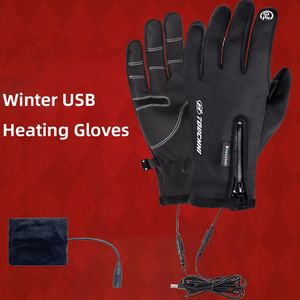 Fünf Finger Handschuhe USB Winter Männer Skifahren Beheizte Outdoor Hand Warme Frauen Radfahren Motorrad Fahrrad Reiten Wandern Jagd Touchscreen 231130