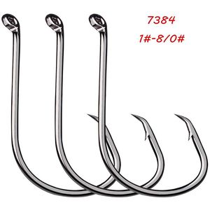 9 Sizes 1#-8 0# 7384 Crank Hook High Carbon Steel Barbed Hooks Fishhooks Asian Carp Fishing Gear 200 Pieces Lot W-3233a