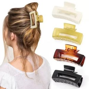 Fashion Party Accessories Acrylic Hairs Clips Hårnålar Solid Big Hair Claws Elegant Frosted Barrette Headwear Women Girls Hollow Bath Hair TT0430