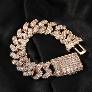 Naszyjnik bransoletki mossanite kubańskie link bransoletka projektant biżuterii męska bransoletka moda osobowość luksus hip hop mrożony złoto srebrne różowe złoto vvs damskie prezent