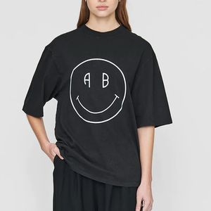 23SS AB女性デザイナーTシャツプリントルーズティーラウンドネックファッショントップビング半袖Tシャツ