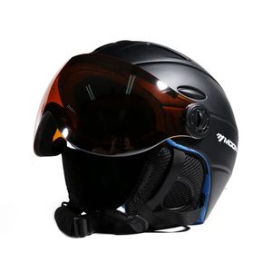 Skidhjälmar Moon Professional Halfcovered Helm IntegrallyMolded Sport Man Women Snow Moto Snowboard med Goggles Mask Cover 231130
