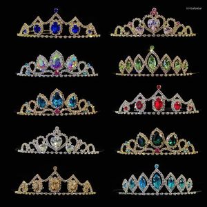 Fermagli per capelli ZANLLOY Diadema di cristallo colorato per compleanno di ragazze Accessori per matrimonio, ballo di fine anno, regalo di gioielli con corona da principessa