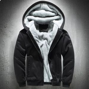 Mens Hoodies Sweatshirts Winter Hoodie Jacket Men Sports Thick Coat Fur Lined Warm Zip Up Casual Sweatshirt Plus Size 231129