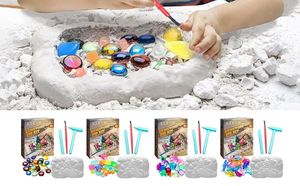 Nyhetsspel Multipla teman DIY GEM DIGGING KIT FÖR KIDS ARKEOLOGI utgrävning Science Exploration Puzzle Toys Christams Födelsedagspresenter 231129