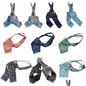 Vestuário para cães A versão Chao Good Jeans Compilação Pet Casual Strap Calças Perna Reta Teddy Primavera e Outono Estilo