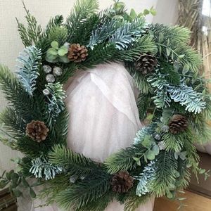 Flores decorativas diâmetro 20cm guirlanda de videira de natal artificial diy tecelagem decoração floresta jardim materiais de casamento