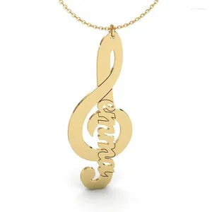 Pendant Necklaces Ufine Personalized Name Or Words Gift For Girl Fashion Treble Clef Necklace Cooper High Quality N2182