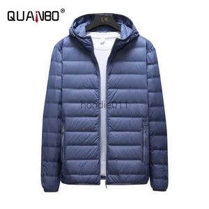 Mäns jackor Anti-slaskande lätt pufferjacka 90% Vit duck ner Huva vatten och vind-regnfast Keep Wart Down Coats 5xl 6xl L231130