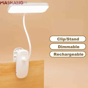 Book Lights 360 Flexible Table Lamp with Clip Stepless Dimming Led Desk Lamp Rechargeable Bedside Night Light for Study Reading Office Work YQ231130