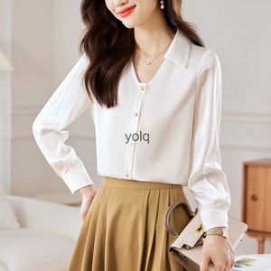 Blusas femininas camisas elegante senhora branca para mulheres nova simplicidade de outono moda 2023 ol estilo básico topsyolq