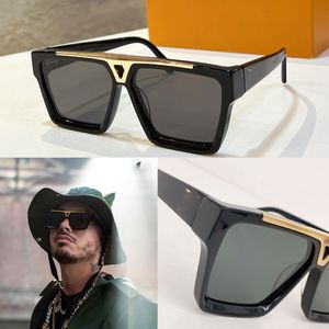 Óculos de sol estilo milionário designer evidência armação de acetato preto tipo dobradiça proteção UV 100% Os óculos de sol milionários de luxo são simples, mas luxuosos 1502