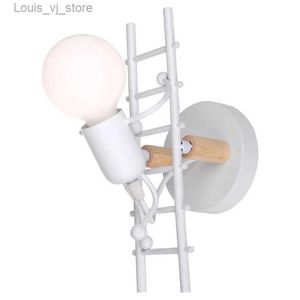 Book Lights Creative Personality Doll Lighting Fixture Retro Industrial Wind Nordic Corridor Stair Light Cute Children's Study Wall Light YQ231130