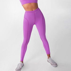 Aktif Pantolon Gaiia Yüksek Elastik Bel Yoga Tayt Seksi Yedi Sekizs Fitness Spor Sporları Çalışan Spor giyim