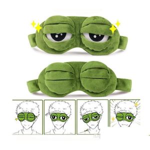 Sleep Maski Sleep Maski Moda Kawaii Travel Eye Mask 3D smutna żaba wyściełana cień ER Zamknięte/otwarte zabawne dostawa Zdrowie Piękno Dhruv