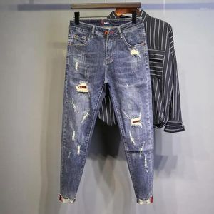 Jeans masculinos para homens harem baixo ascensão grunge y2k denim mens cowboy calças boot corte original empilhado lavado xs macio reto calças soltas