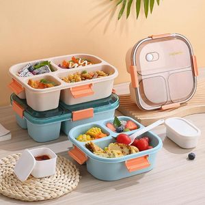 Servisuppsättningar 1 Set 1100/1550 ml Bento Box 3/4 Nät God tätningsarrangör Värmemotstånd Mikrovågsbar lunch Container Office Supply Supply