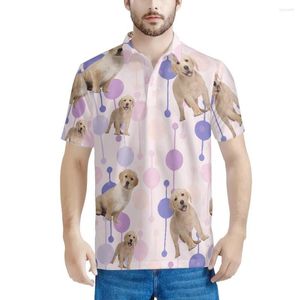 Polo da uomo Golden Retriever Cani Motivo a pois Polo da uomo estivo T-shirt a maniche corte Abbigliamento Holiday Beach Party S-5XL Abbigliamento casual