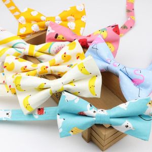 Bow Ties Men and Women Cotton Tie Swallow Tail Designer Färgglad fjäril Plaid Vuxen Casual Dog Duck Chicken Bear