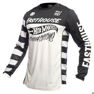 Koszulki rowerowe Topy BMX Downhill MTB Jersey Enduro Moto Off Road Long Motorcycle Motocross MX Hombre Bcycle 221115 Dostawa Spor DH0NI