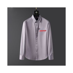 Luxus Herren Freizeithemden Qualitätsdesigner Business T-Shirts klassisches Langarmhemd einfarbig Brief Frühling Herbst Bluse plus Größe S/M/L/XL/2XL/3XL/4XL